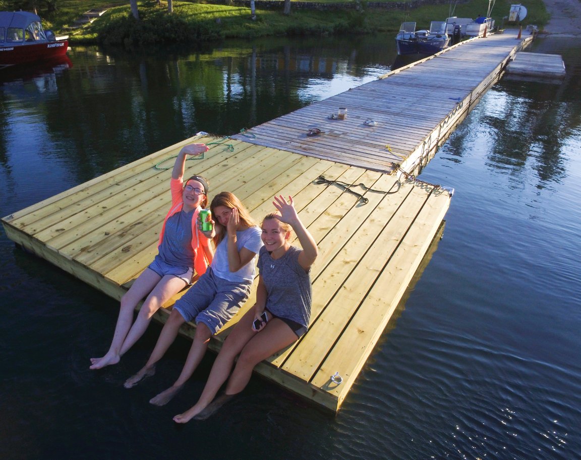 kids on dock